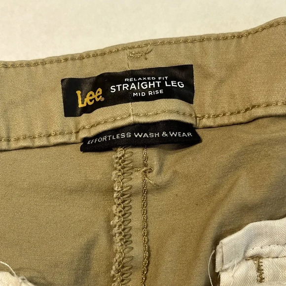 Lee relaxed fit classic 4 pocket style women pants size 16 medium color flax - Picture 8 of 15